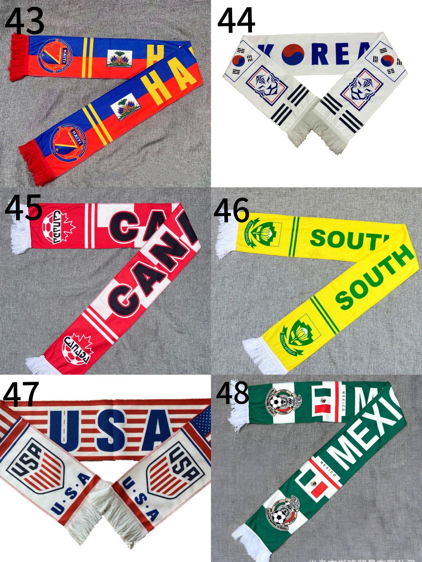 World Cup National Team Scarf, 48 Countries Available