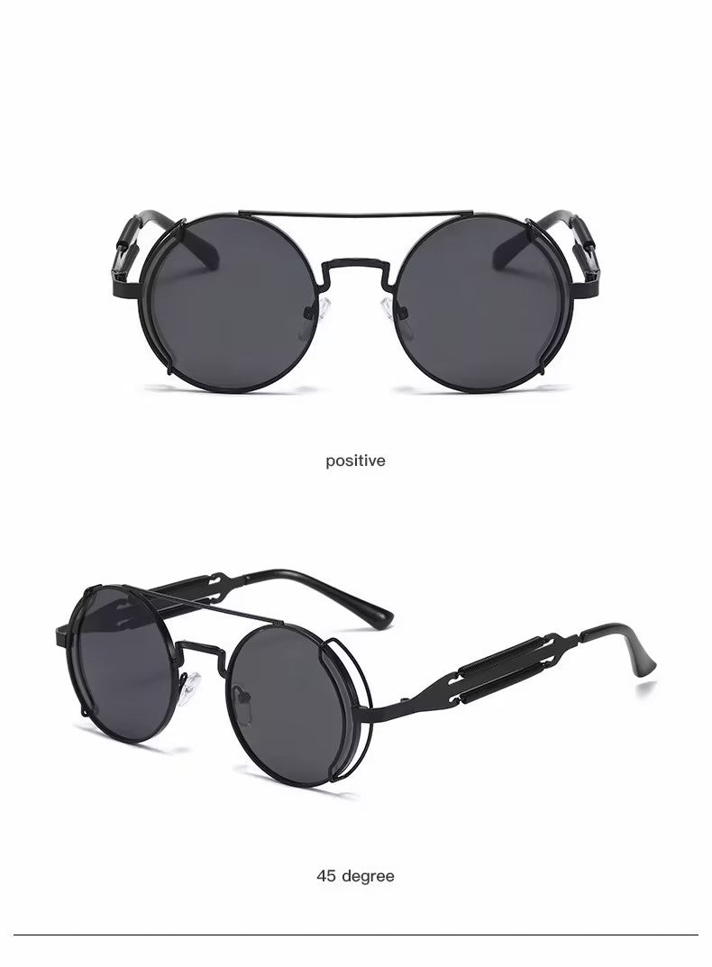Sunglasses | Steampunk Double Bridge Round Metal, 13 Color Option