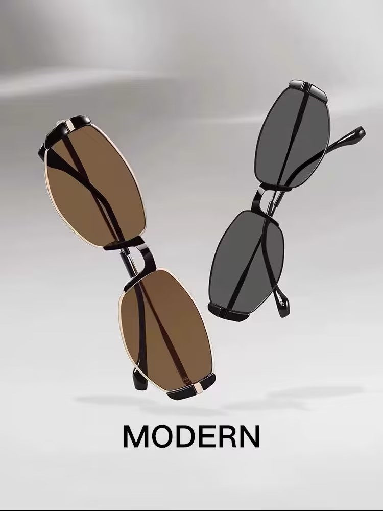 Prescription Sunglasses | Slim Retro Metal Rectangle