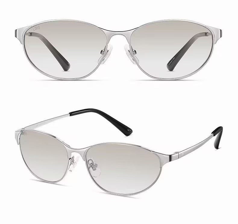 Sunglasses, Y2K Minimal Thin Oval Metal, Retro Narrow Small Frame Fashion Eyewear