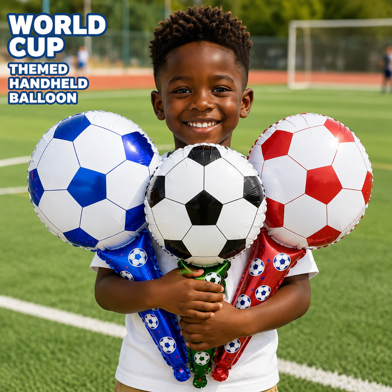 10 Pack World Cup Football Foil Cheer Sticks For Fans & Kids