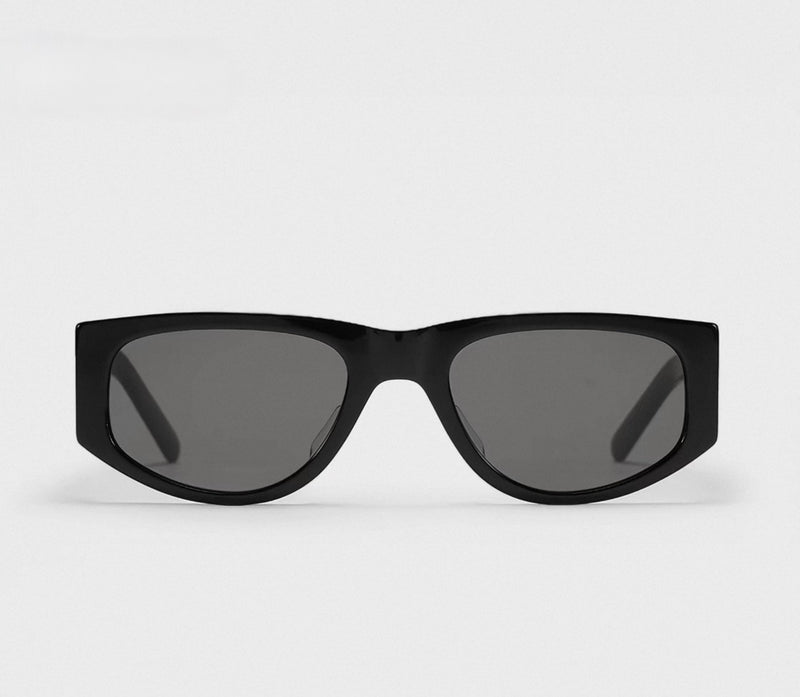 Sunglasses, Futuristic Matte Metallic Cat Eye Acetate Eyewear