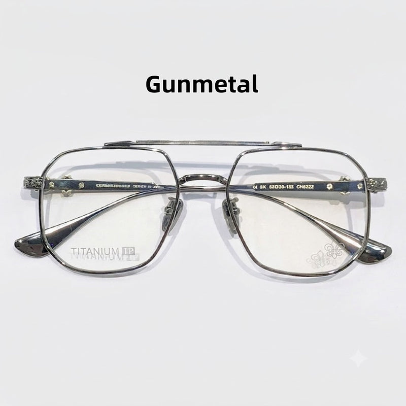 Prescription Glasses | Vintage Square Titanium Glasses, Luxury Carved Frame