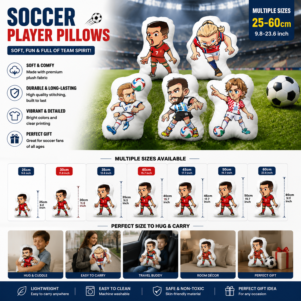 2026 World Cup Commemorative Football Star Shaped Pillow | Cartoon Irregular Sofa Cushion for Fans
