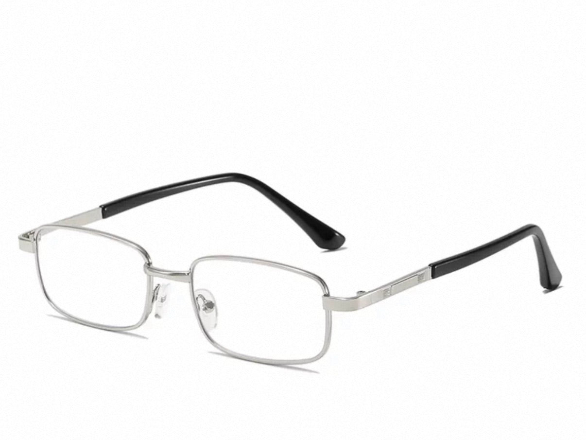 Classic Gold Metal Rectangle Prescription Reading Glasses for Men