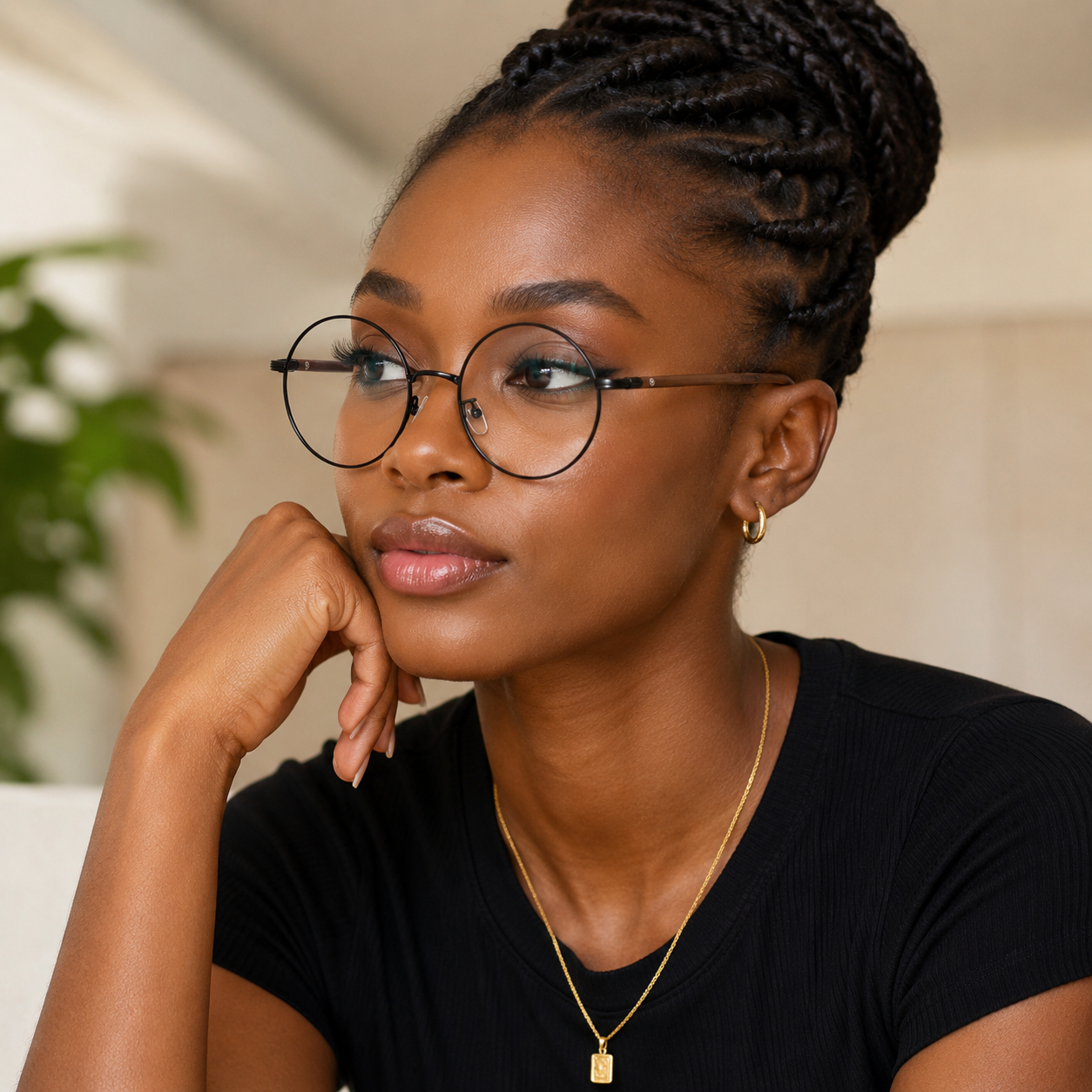 Prescription Eyeglasses | Retro Japanese Black Round Frame