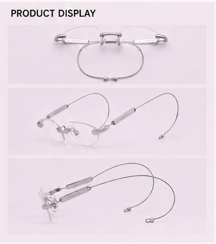 Prescription Eyeglasses | Silver Rimless Pure Titanium Frame