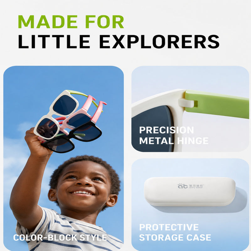 Kids Sunglasses, UV400 Protective Outdoor Sunshade Frame