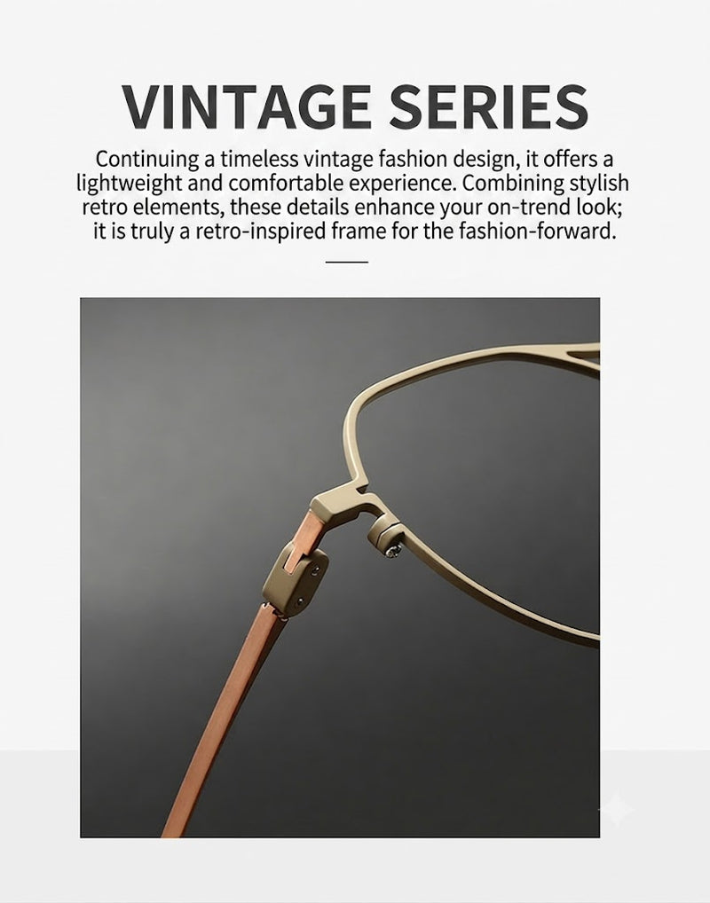 Prescription Glasses | Lightweight Titanium Vintage Double-Bridge Frame