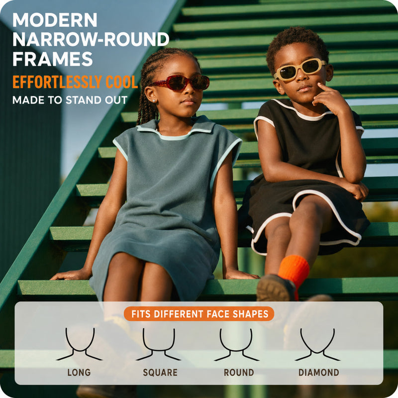 Kids Sunglasses, Polarized UV400 Round for 6-12 Years Old