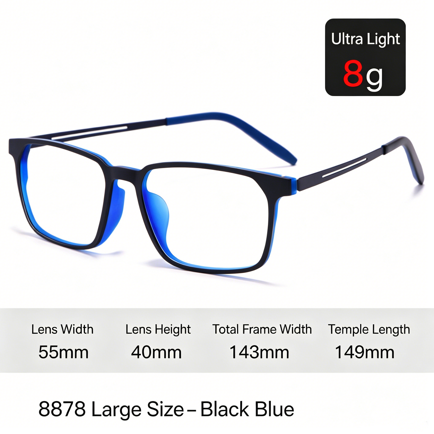 Men Rx Glasses Ultra Light Pure Titanium Frame, Photochromic Anti Blue Light UV Shield