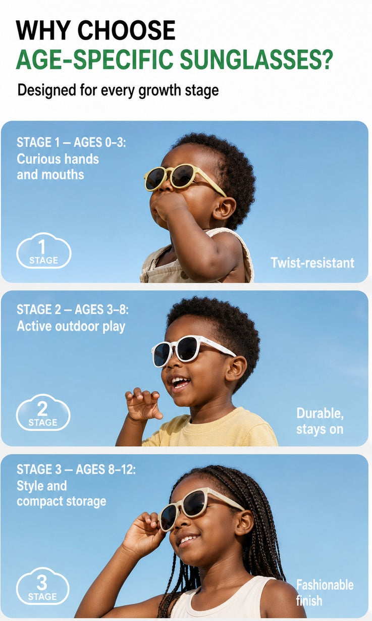 Kids Sunglasses, UV400 Folding Protective Outdoor Frame