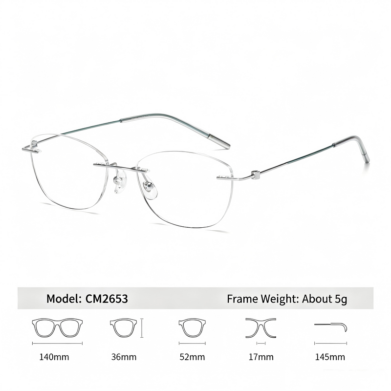 Women Minimal Rimless Glasses | Thin Fashion Eyewear