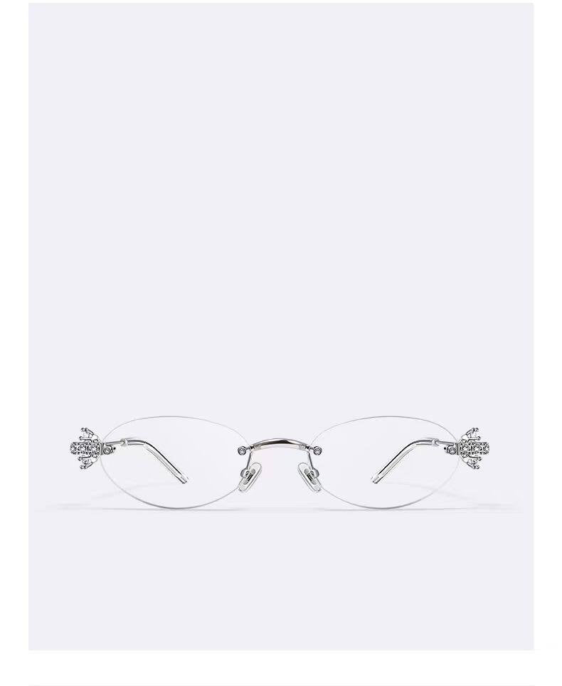 Women Silver Rimless Glasses | Luxury Fashion Eyewear