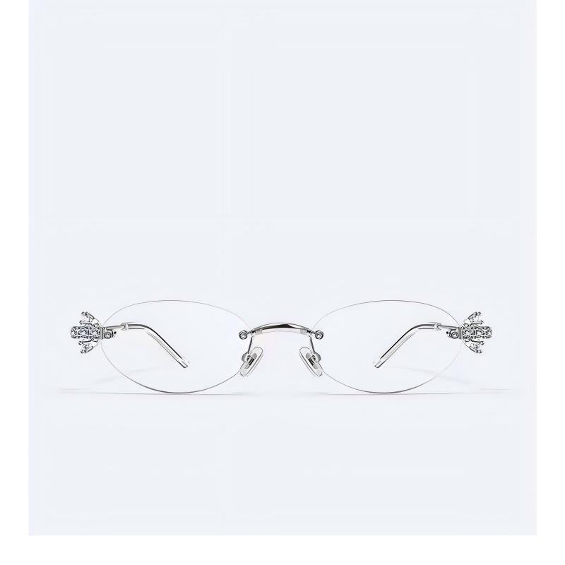 Women Silver Rimless Glasses | Luxury Fashion Eyewear