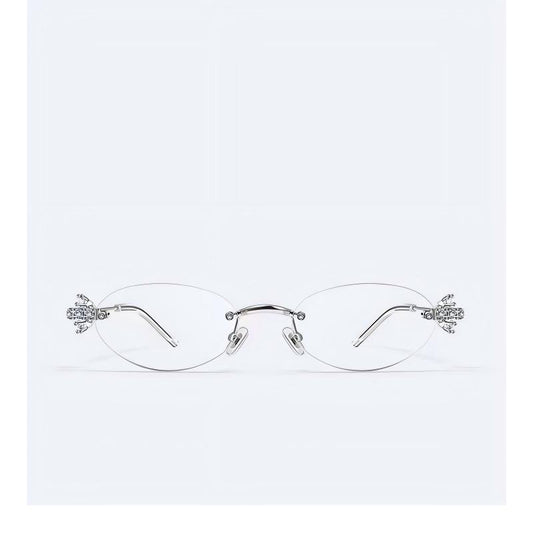 Women Silver Rimless Glasses | Luxury Fashion Eyewear
