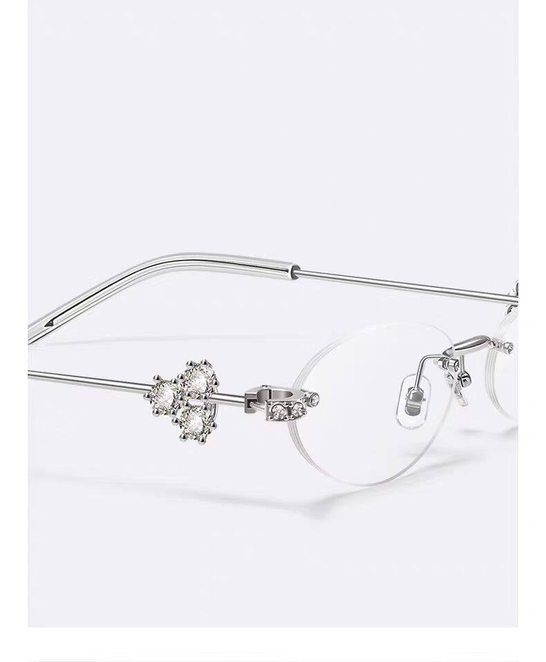 Women Silver Rimless Glasses | Luxury Fashion Eyewear