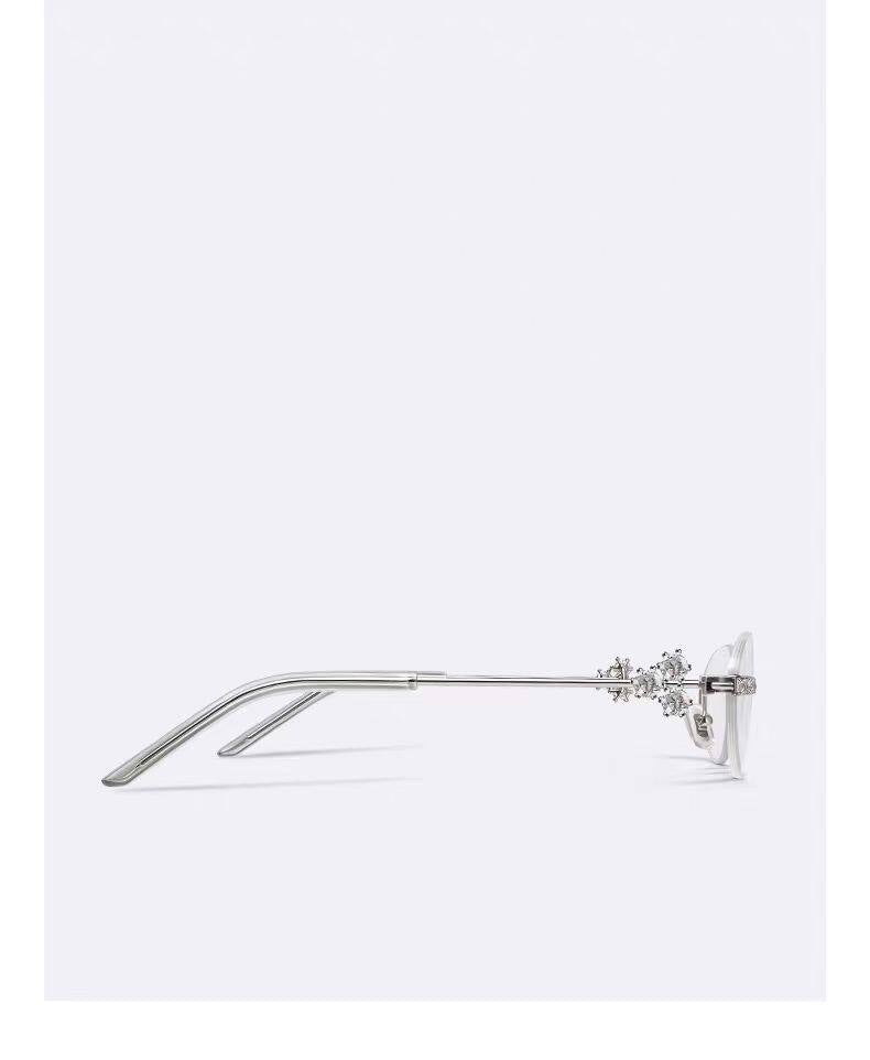 Women Silver Rimless Glasses | Luxury Fashion Eyewear