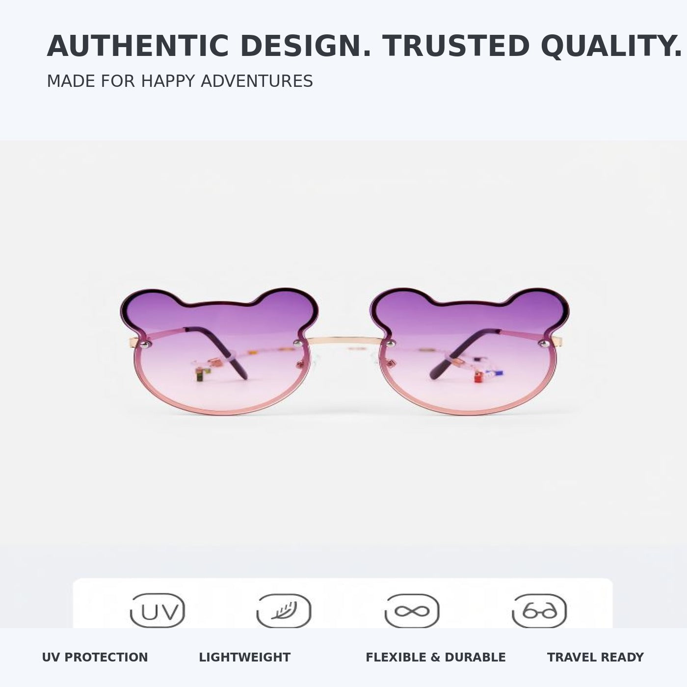 Kids Sunglasses, Lightweight UV400 Fashion Protective Frame