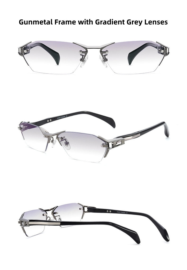Prescription Glasses | Rimless Titanium Business Glasses