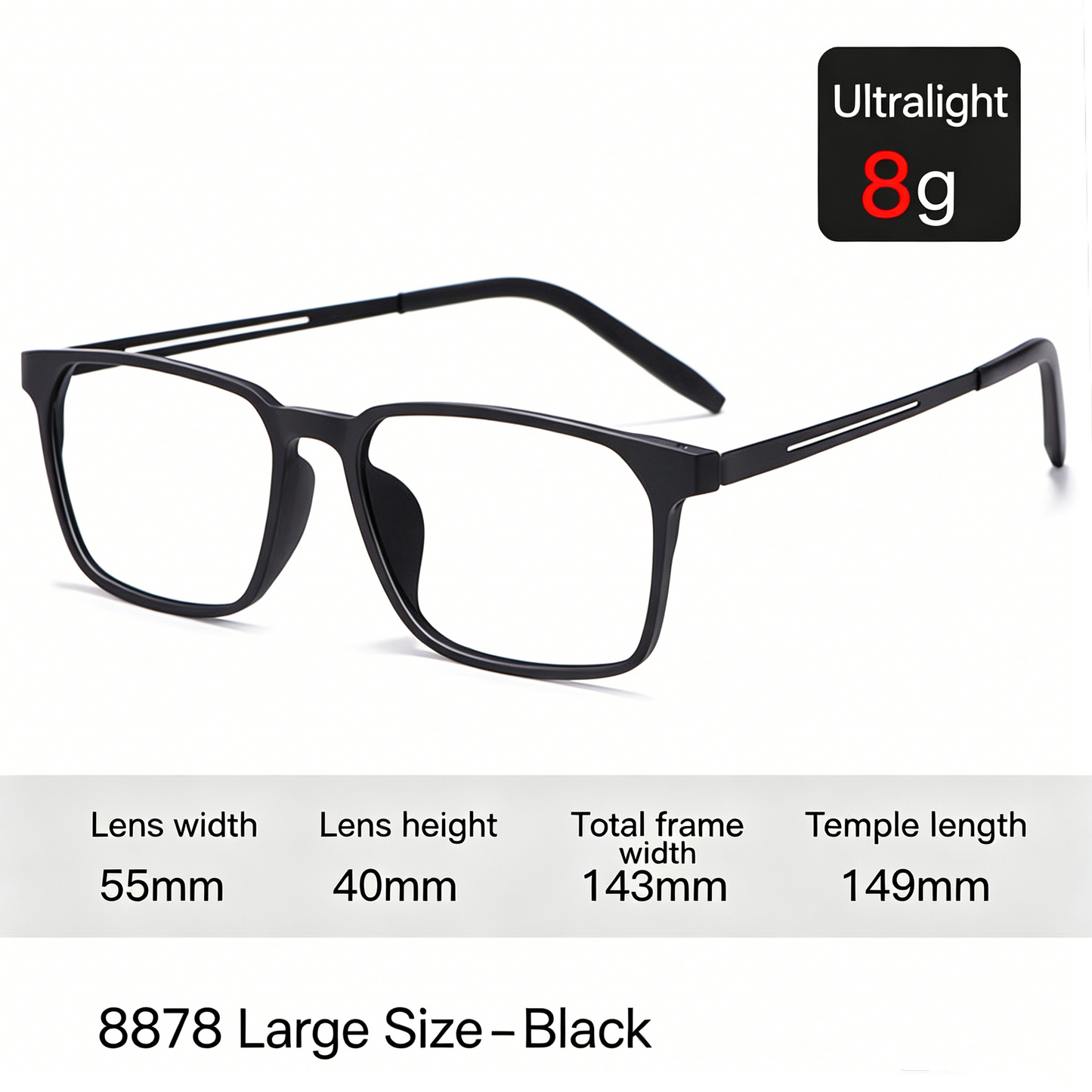 Men Rx Glasses Ultra Light Pure Titanium Frame, Photochromic Anti Blue Light UV Shield