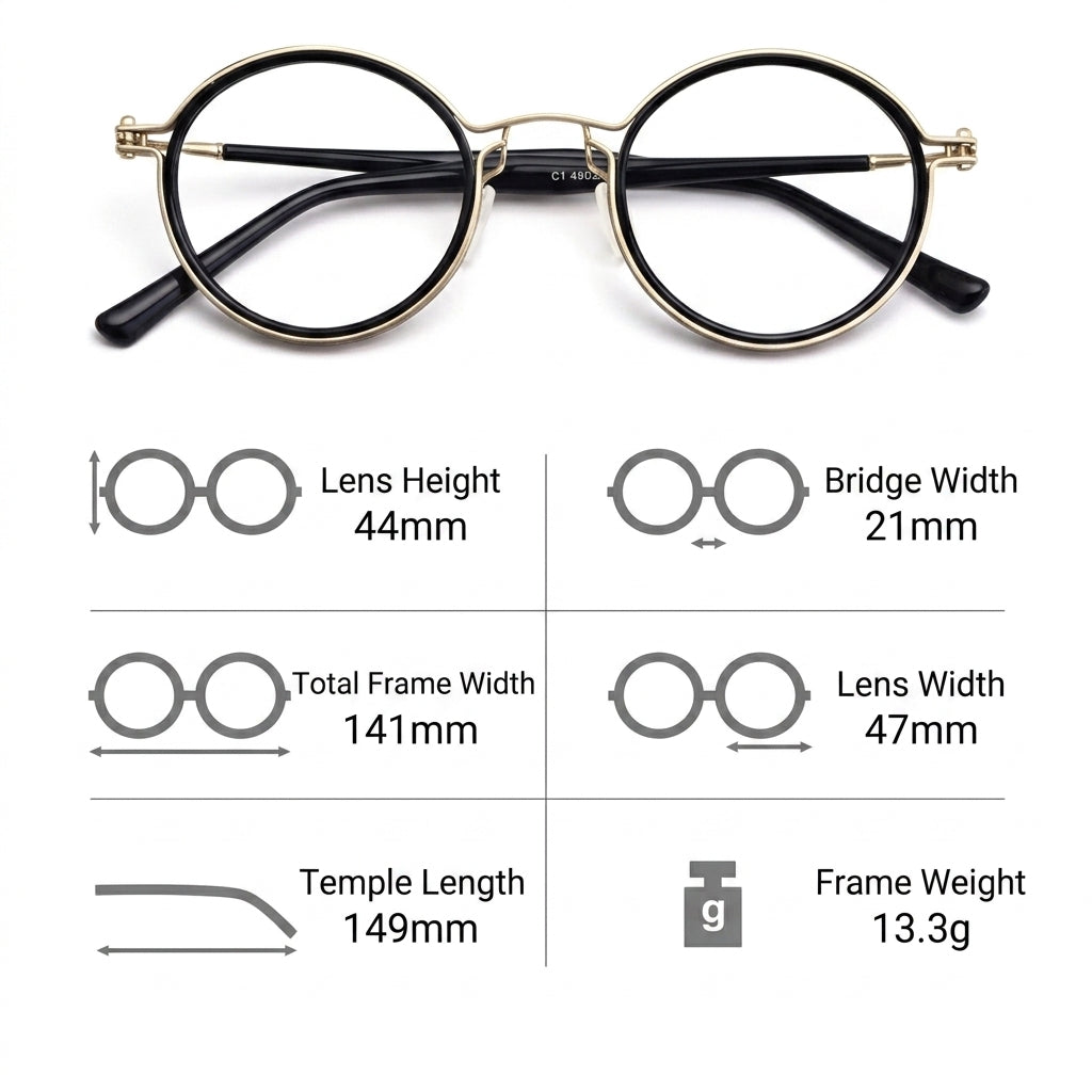 Vintage Round Prescription Reading Glasses