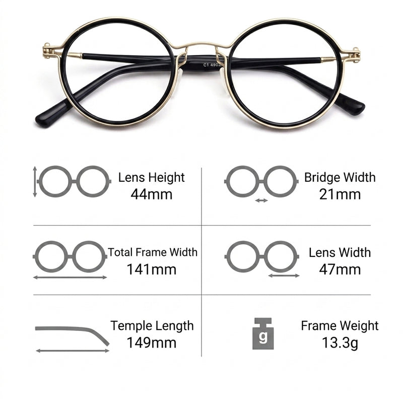 Vintage Round Prescription Reading Glasses