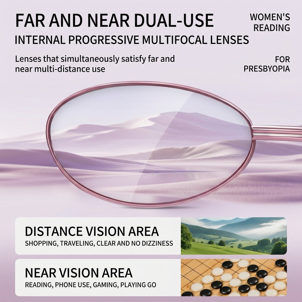 Foldable Multifocal Prescription Reading Glasses for Women