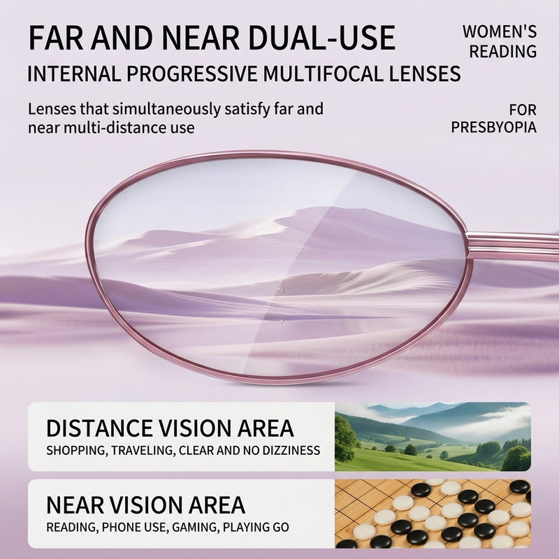 Foldable Multifocal Prescription Reading Glasses for Women