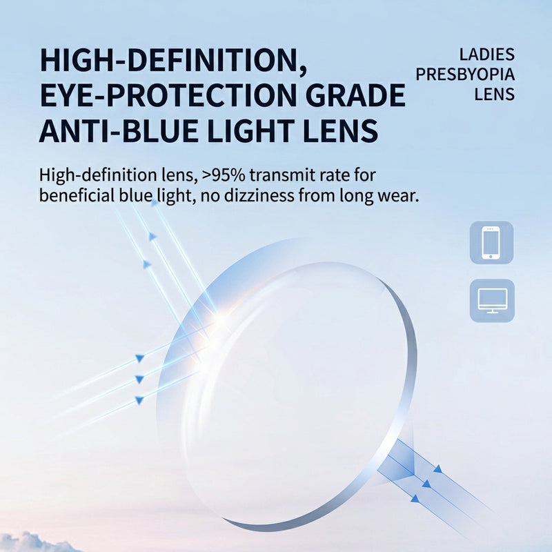 Foldable Multifocal Prescription Reading Glasses for Women