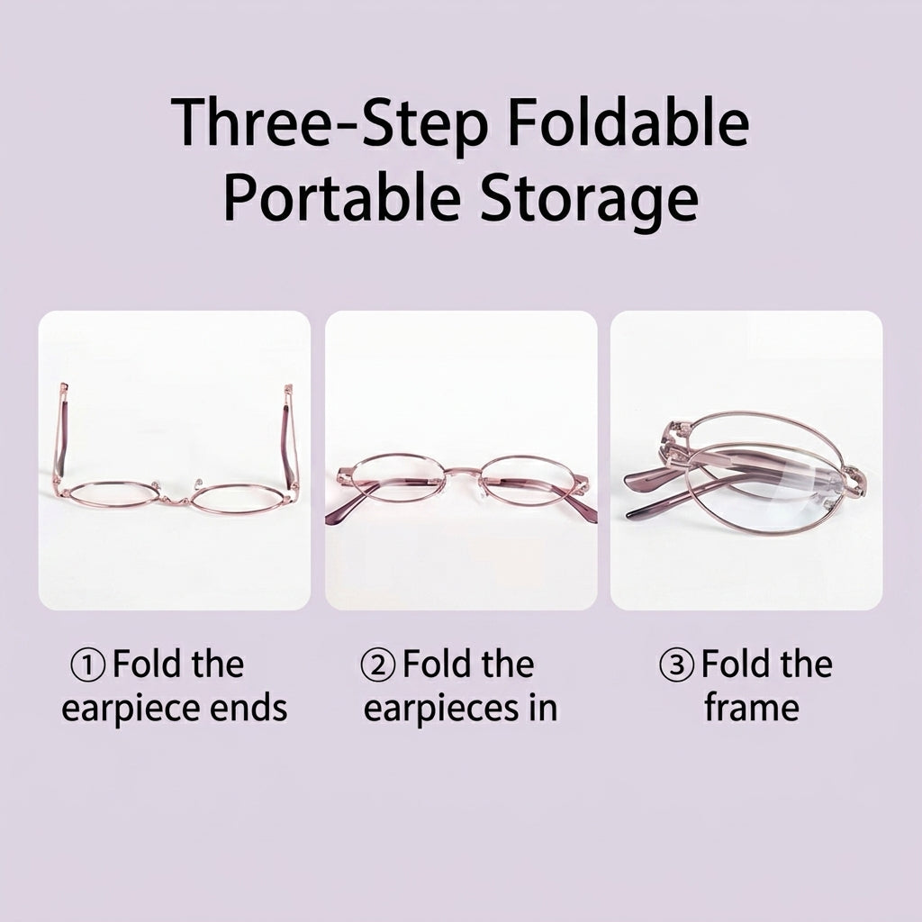 Foldable Multifocal Prescription Reading Glasses for Women
