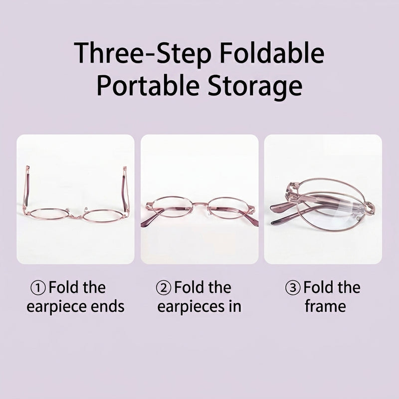 Foldable Multifocal Prescription Reading Glasses for Women