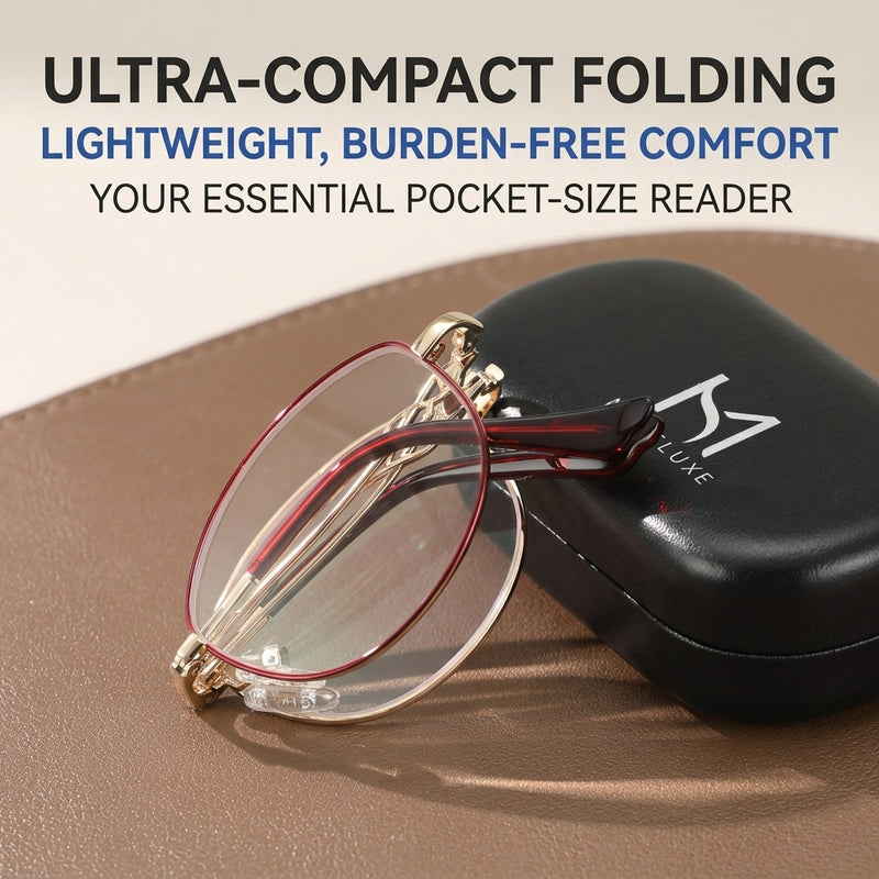 Elegant Half Rim Prescription Reading Glasses with Complete Accessories