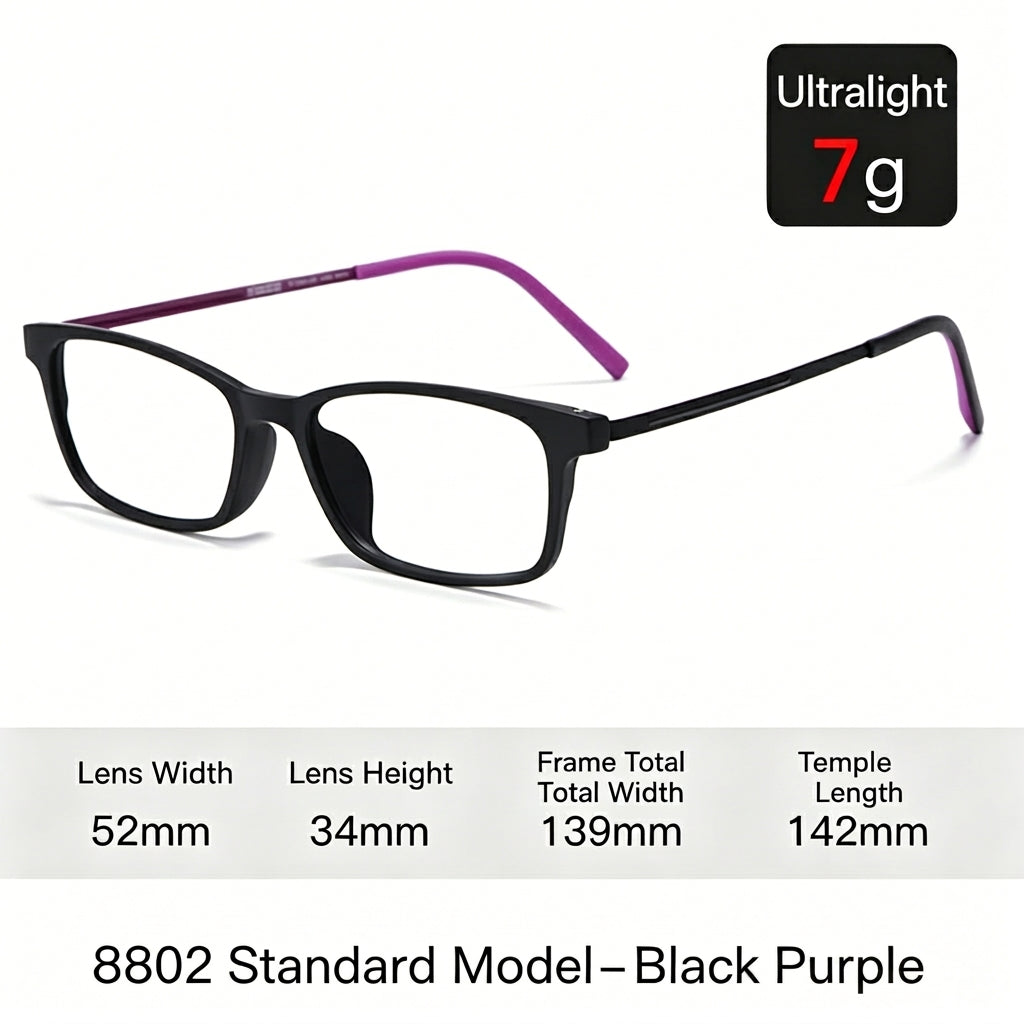 Men Rx Glasses Ultra Light Pure Titanium Frame, Photochromic Anti Blue Light UV Shield