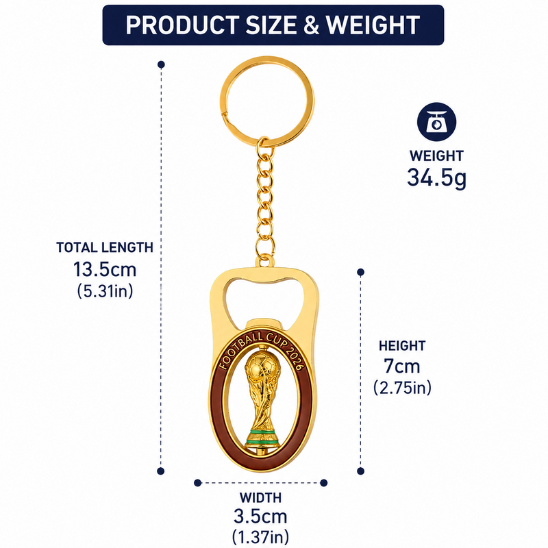 2026 World Cup Trophy Bottle Opener Keychain 2 Pack