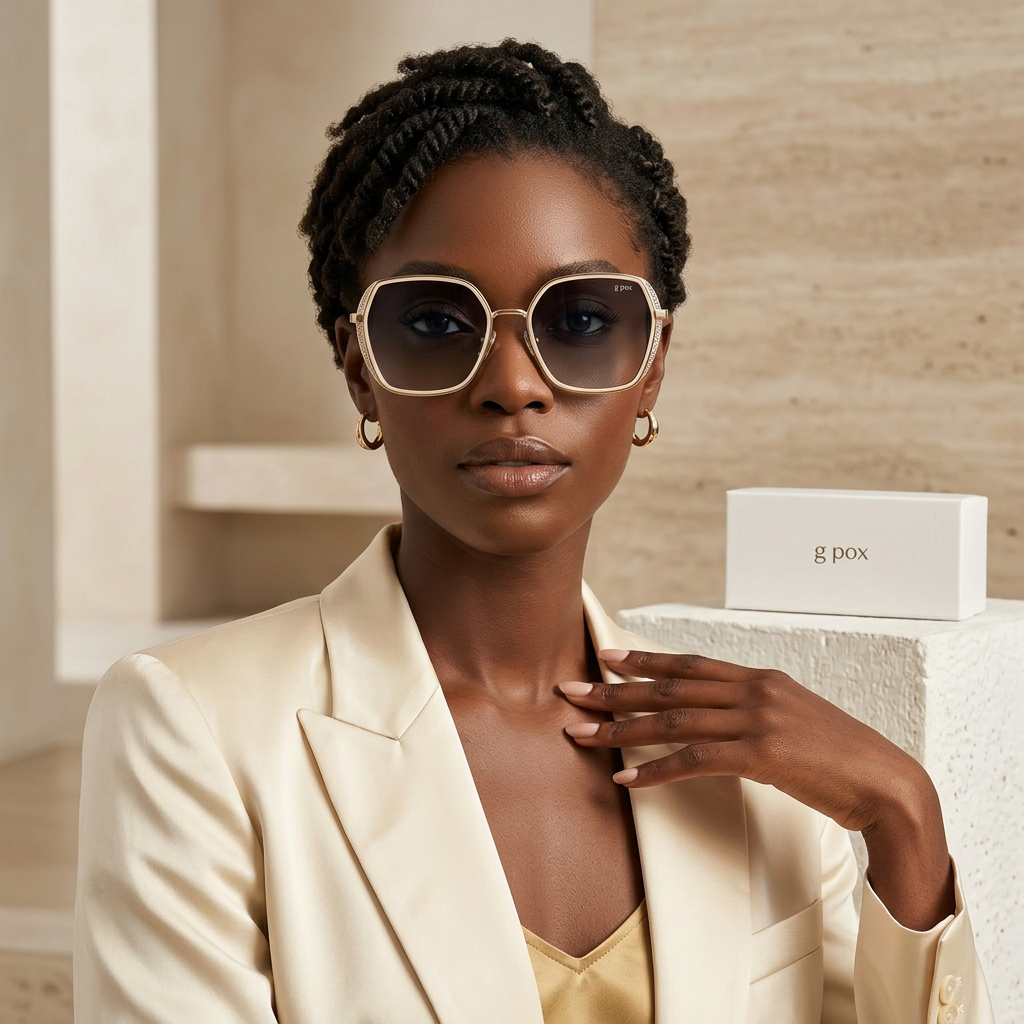 Women’s Sunglasses｜Luxury Metal Large Square Shades
