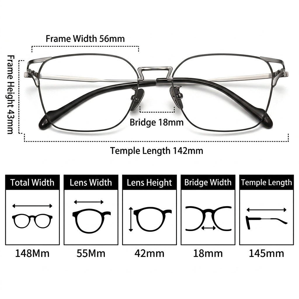 Prescription Glasses｜Photochromic Lenses, 3 Metal Frame Colors Optional