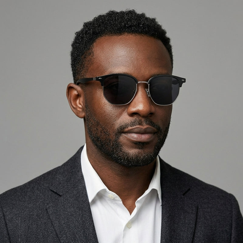 Prescription Sunglasses｜Classic Clubmaster Browline Optical Shades, 6 Frame Colors Available