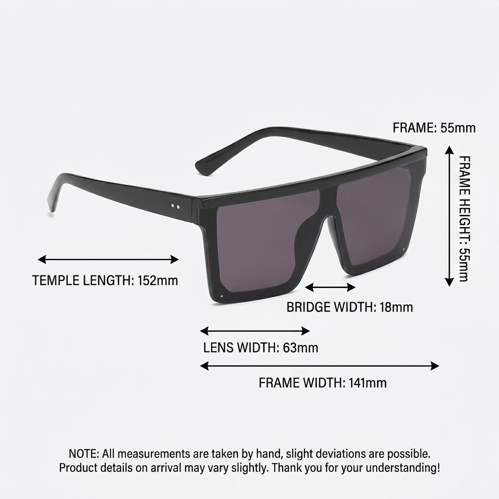 Sunglasses Oversized Flat Top Square Fashion