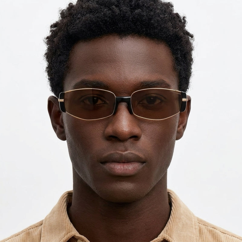 Prescription Sunglasses | Slim Retro Metal Rectangle