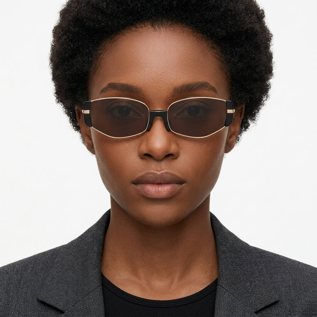 Prescription Sunglasses | Slim Retro Metal Rectangle