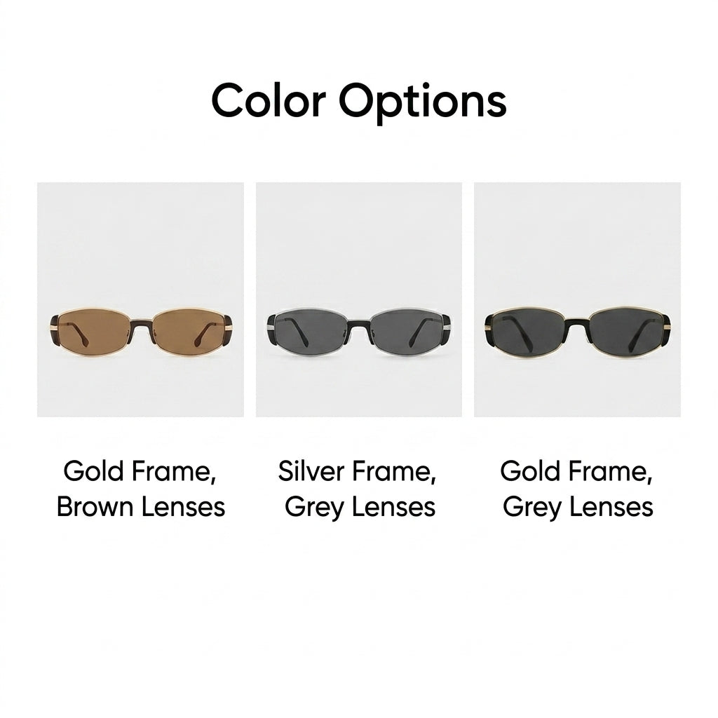 Prescription Sunglasses | Slim Retro Metal Rectangle