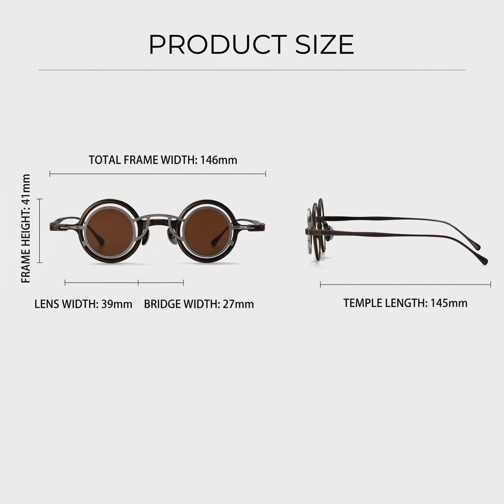 Prescription Sunglasses | Vintage Double-Layer Round Magnetic Clip-On