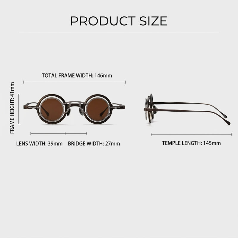Prescription Sunglasses | Vintage Double-Layer Round Magnetic Clip-On