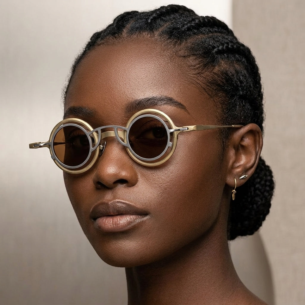Prescription Sunglasses | Vintage Double-Layer Round Magnetic Clip-On
