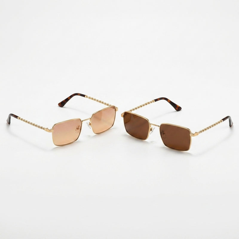 Prescription Sunglasses | Vintage Twisted Rope Temple Square Metal