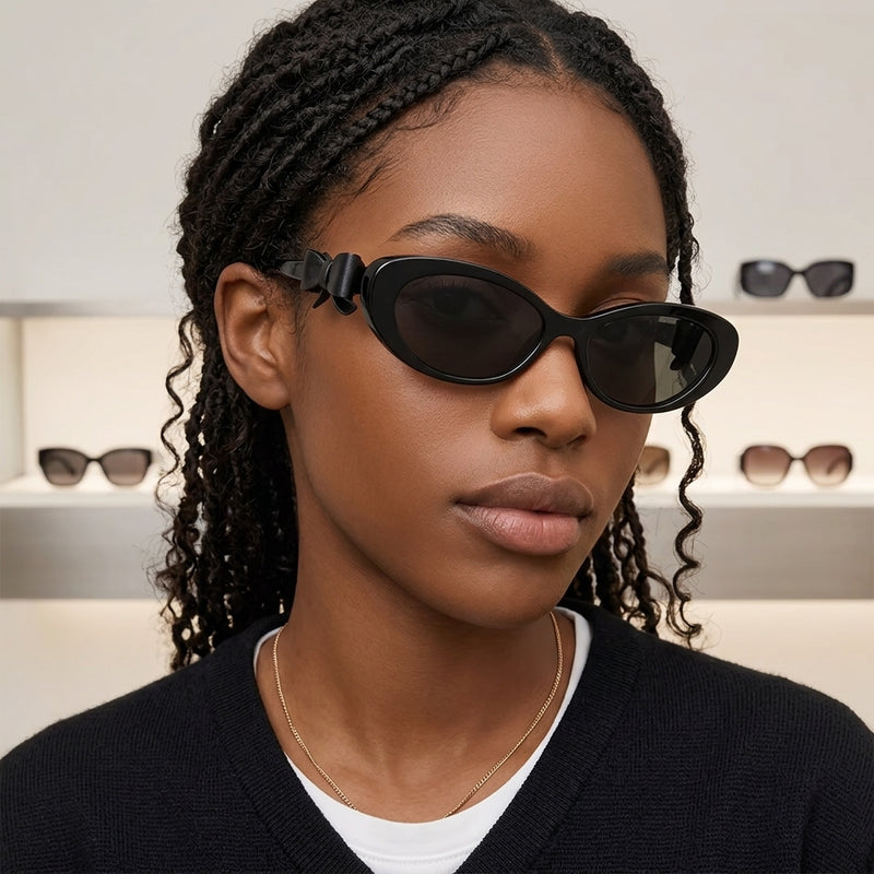 Prescription Sunglasses | Custom Bow Decor Cat Eye Fashion Eyewear