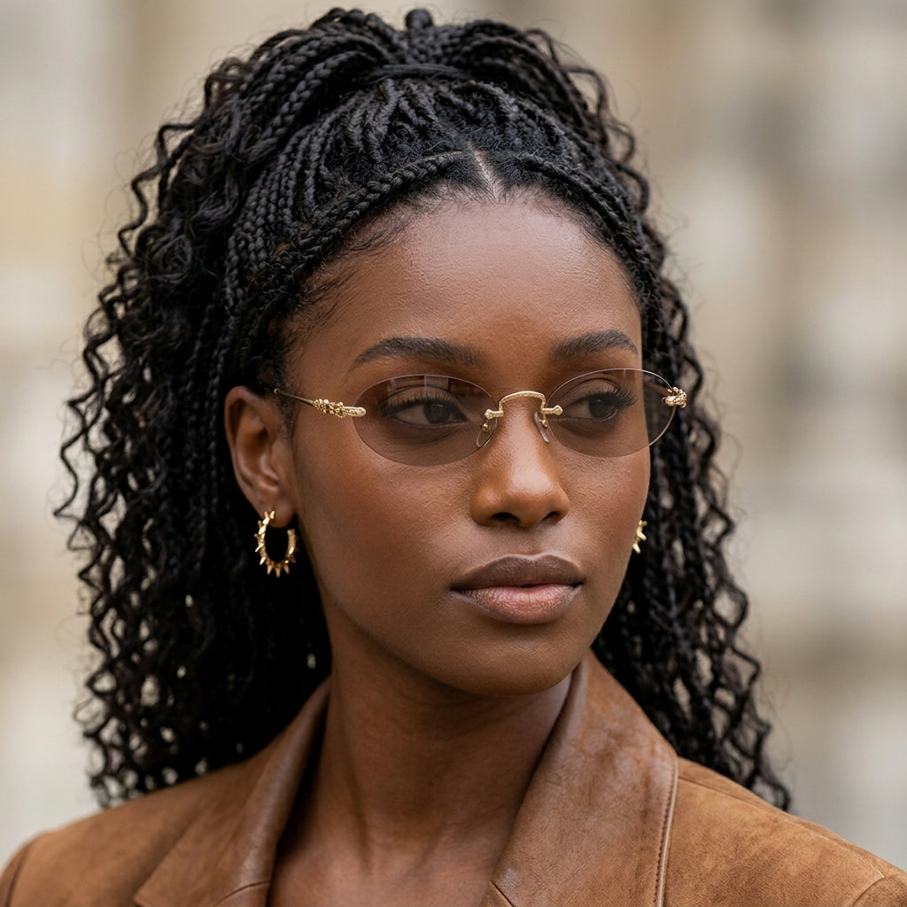 Prescription Sunglasses | Rimless Vintage Oval