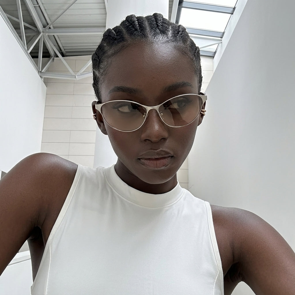 Sunglasses, Y2K Minimal Thin Oval Metal, Retro Narrow Small Frame Fashion Eyewear