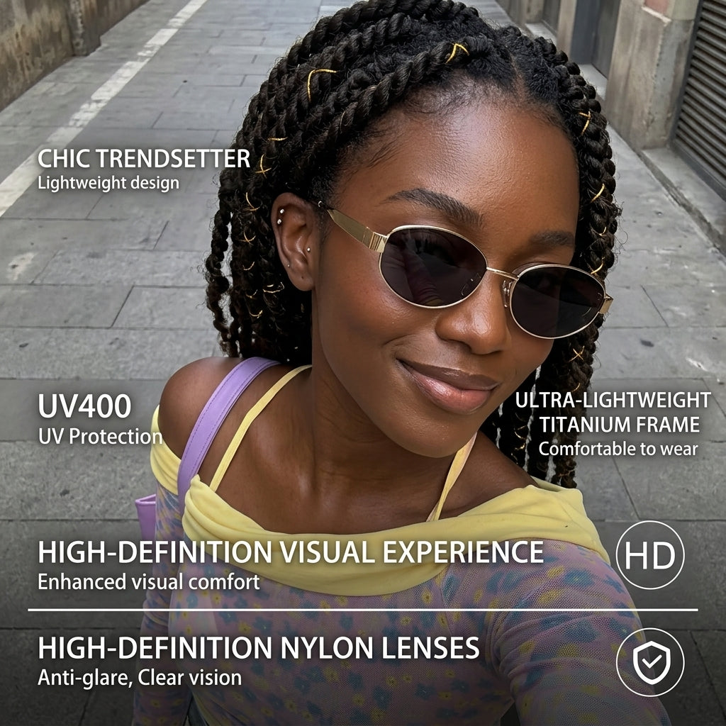Prescription Sunglasses | Ultra Light Titanium Small Oval